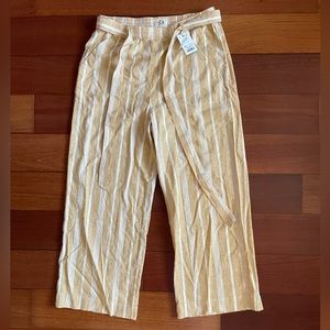 Marine Layer Franki Wide Leg Pant in Gold Stripe